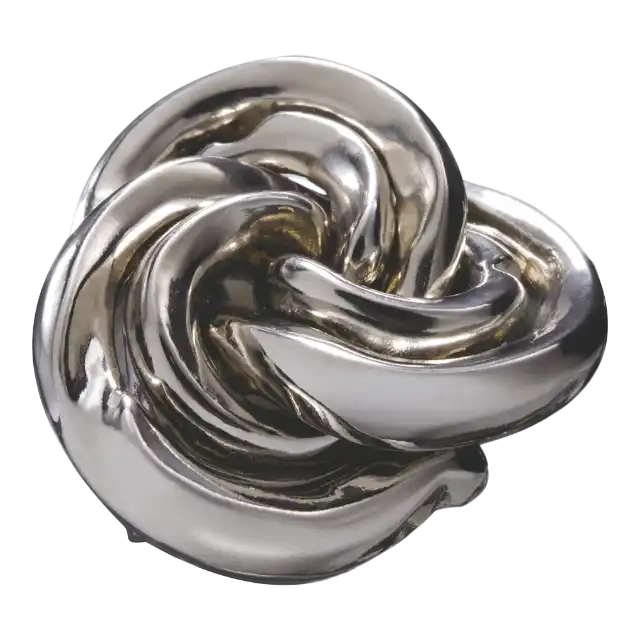 De Huzzle Cast Vortex is een metalen 3D-puzzel in de vorm van een spiraal met 3 gedraaide, ingewikkelde elementen die elkaar verstrengelen.