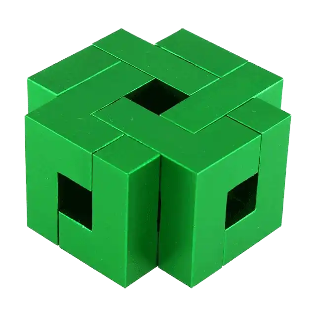 De Victory 3D breinbreker is een puzzel met een verfijnd ontwerp van metalen stukken die uitdagend in elkaar moeten worden gezet.