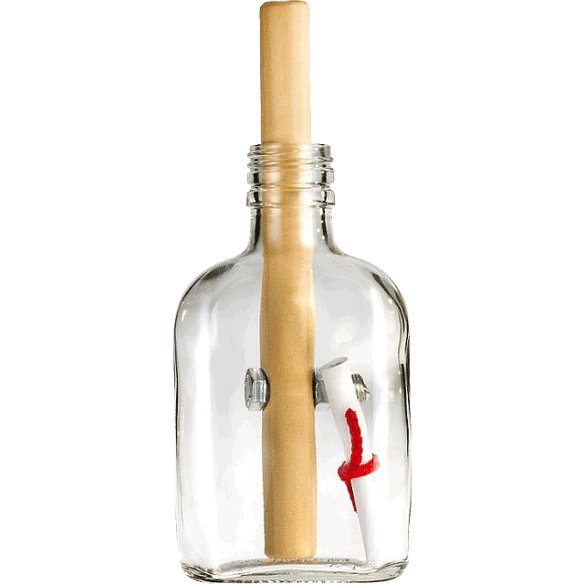 De Message in a Bottle Puzzle is een puzzel in de vorm van een fles, met een stok een bout om de boodschap eruit te halen.