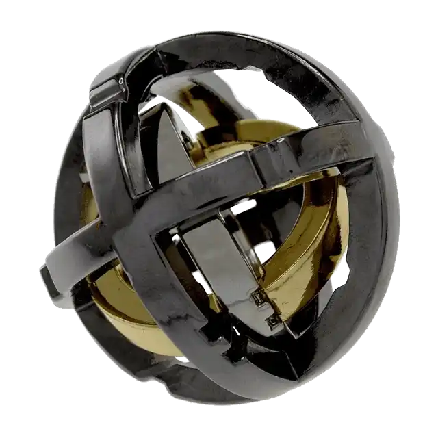 De Total Eclipse 3D breinbreker bestaat uit metalen stukken met een cirkelvormig, ingewikkeld ontwerp dat op een uitdagende manier in elkaar past.