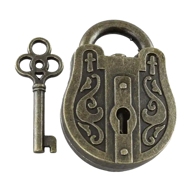 De Trick Lock 7 is een 3D-breinbreker puzzel met een metalen slotmechanisme en complexe vormen, ideaal voor puzzelliefhebbers.
